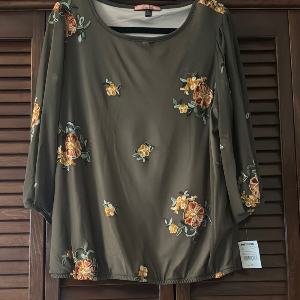 Floral Embroidered Women's Top